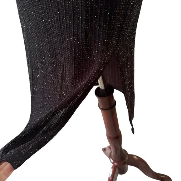 Vintage Chesley Dress Womens Small Black Shimmer Midi Slip Cowl Neck Party Y2K - Picture 5 of 15